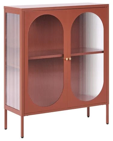 Skjenk med glassdører SARRE 90 cm Metall Gullbrun v:6974674 Skjenk med glassdører SARRE 90 cm Metall Gullbrun v:6974674