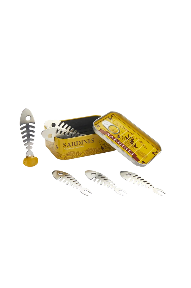 Snackgaffel, Sardines, x6, tinn - Gul - Kjøkken & husholdning | m v:4941980