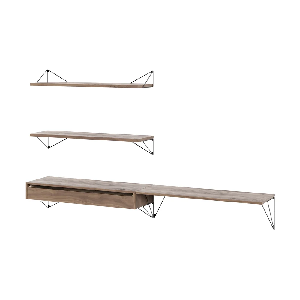 Pythagoras Bundle D hyllesystem valnøtt-svart" v:3708485