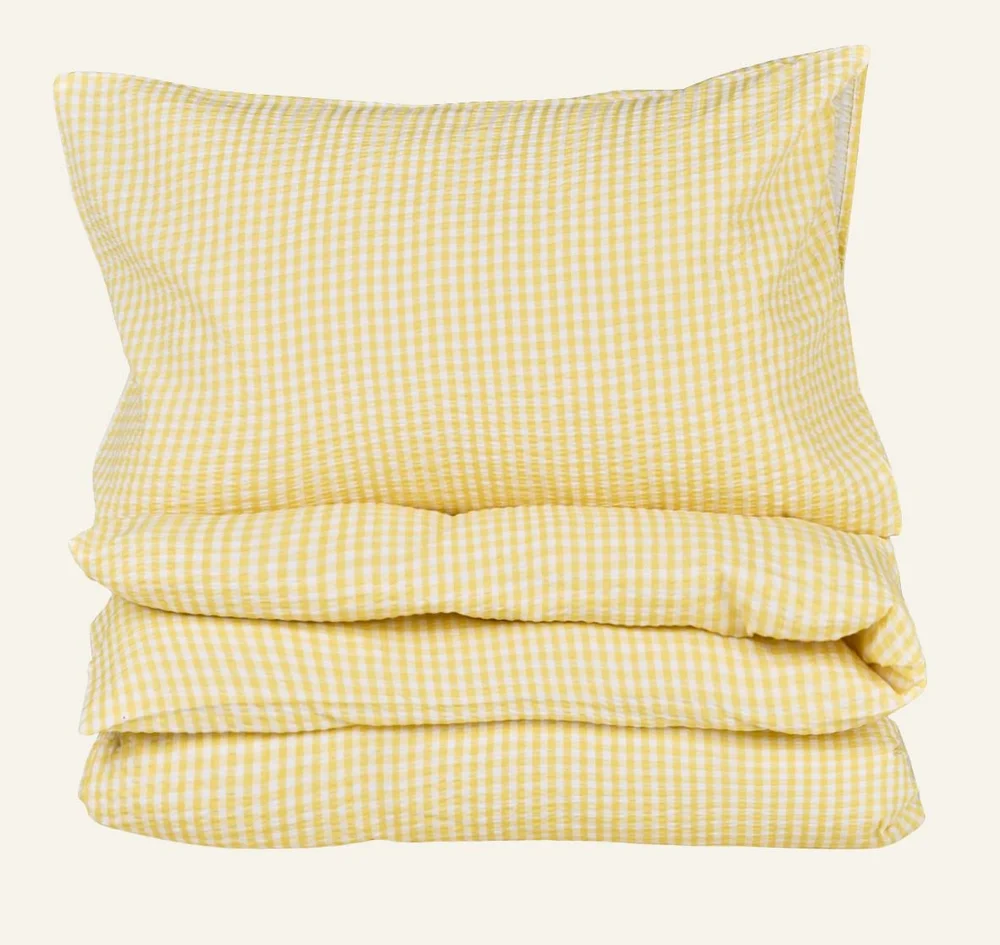Krepp sengesett gul - 140x220 cm v:3311319