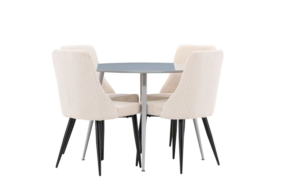 Plaza Spisegruppe 100 cm Rund med 4 Leone stoler v:4366520