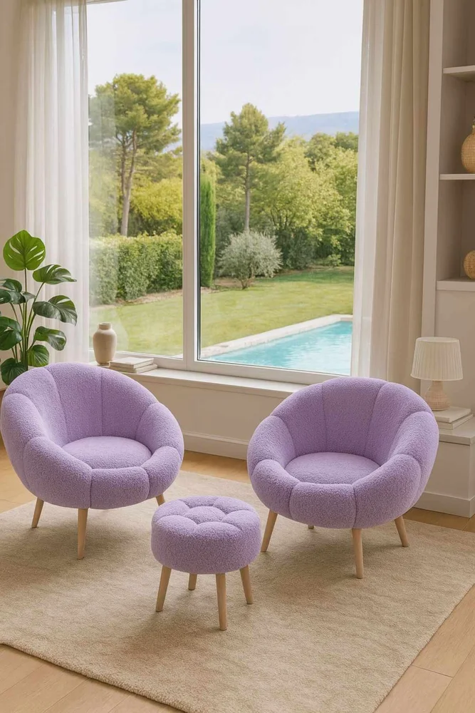 Ørelappstol- og puffsett (3 deler) Atelier Del Sofa Lida Wellsoft (75 x 100 x 42 cm) Syrin v:9835034 Ørelappstol- og puffsett (3 deler) Atelier Del Sofa Lida Wellsoft (75 x 100 x 42 cm) Syrin v:9835034