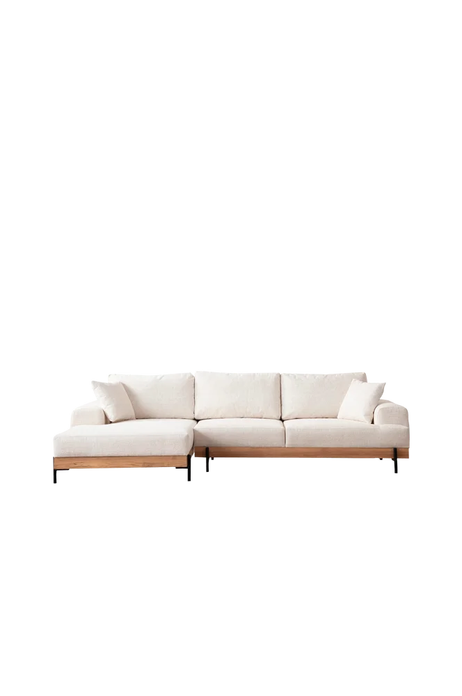 Hjørnesofa -Tan Left - Hvit m v:2857116