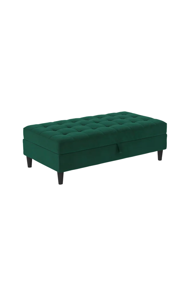 Ottoman med oppbevaring Presley – Grønn m v:3349182 Ottoman med oppbevaring Presley – Grønn m v:3349182
