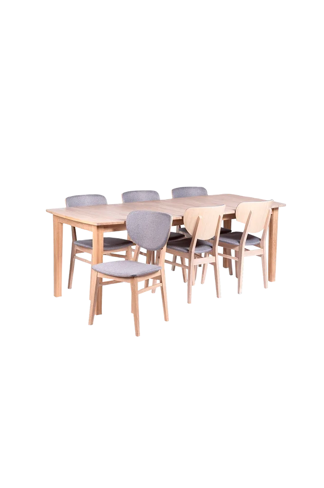 Spisebord « Kivik With Chairs » og 6 Fårö-stoler – Hvit m v:7863549 Spisebord « Kivik With Chairs » og 6 Fårö-stoler – Hvit m v:7863549