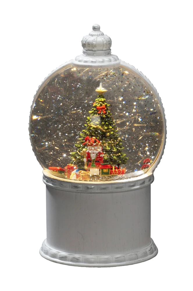 B/O Vannlykt med julenisse og juletre, 21 cm, LED – Hvit – Dekor | m v:1721648 B/O Vannlykt med julenisse og juletre, 21 cm, LED – Hvit – Dekor | m v:1721648