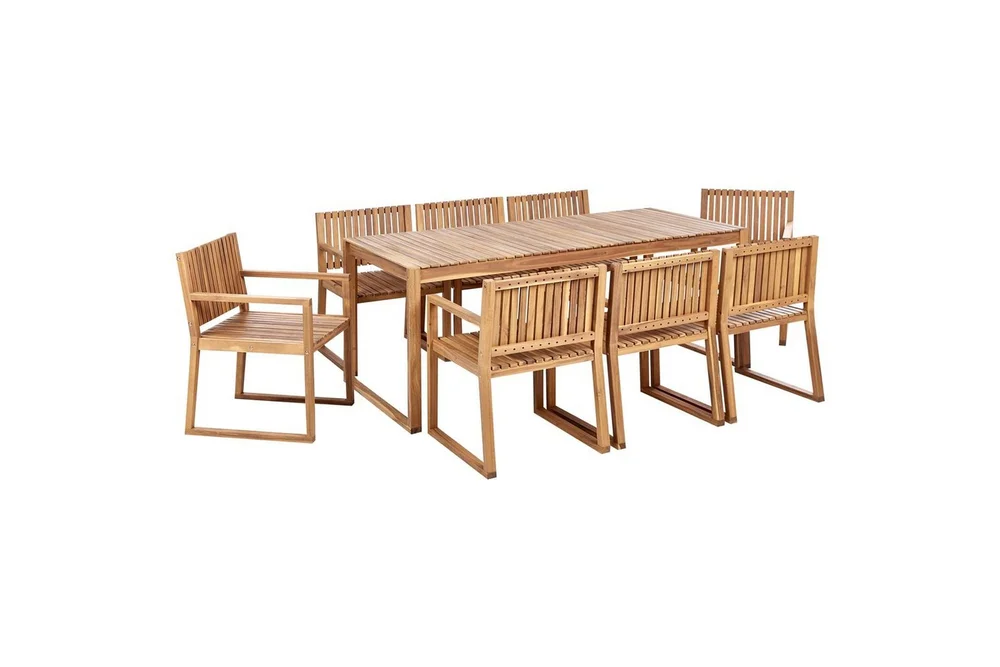 Matsalsset Beliani Sassari II 8-Sits Light wood v:2365880