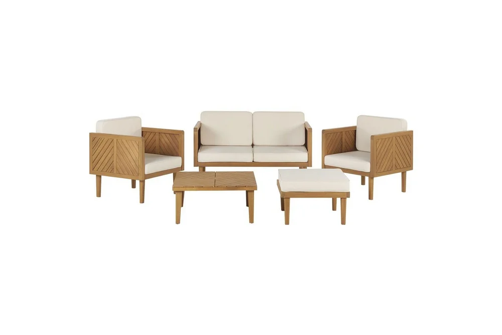 2-sitssoffa med fåtöljer Beliani Baratti Light wood||Beige v:3334886 2-sitssoffa med fåtöljer Beliani Baratti Light wood||Beige v:3334886