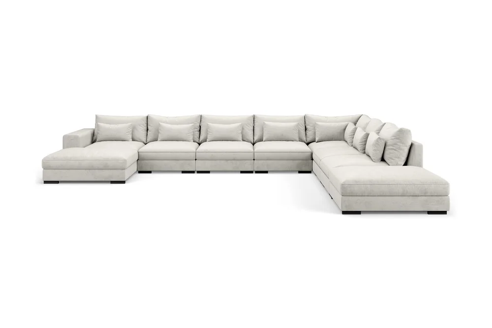 Dubai U-modulsofa Large med divan venstre fløyel ekstra dyp v:8919279