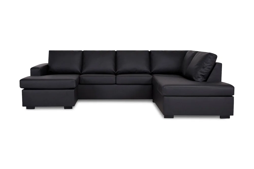Crazy 4-seters Høyrevendt U-formet Large Sofa med Divan og Sjeselong i Kunstlær v:9072842 Crazy 4-seters Høyrevendt U-formet Large Sofa med Divan og Sjeselong i Kunstlær v:9072842