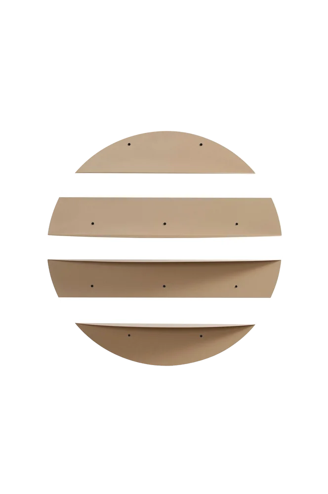 Dekorativ vegghylle i metall Sena – Beige m v:6630148