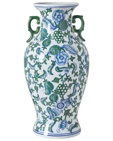 Blomstervase SEGOWIA 47 cm Porselen Hvit/blå v:8797381 Blomstervase SEGOWIA 47 cm Porselen Hvit/blå v:8797381