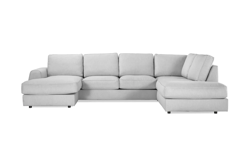 Optus Lyx 4-seters Høyrevendt U-formet Sofa med Divan og Sjeselong i Stoff v:4072974