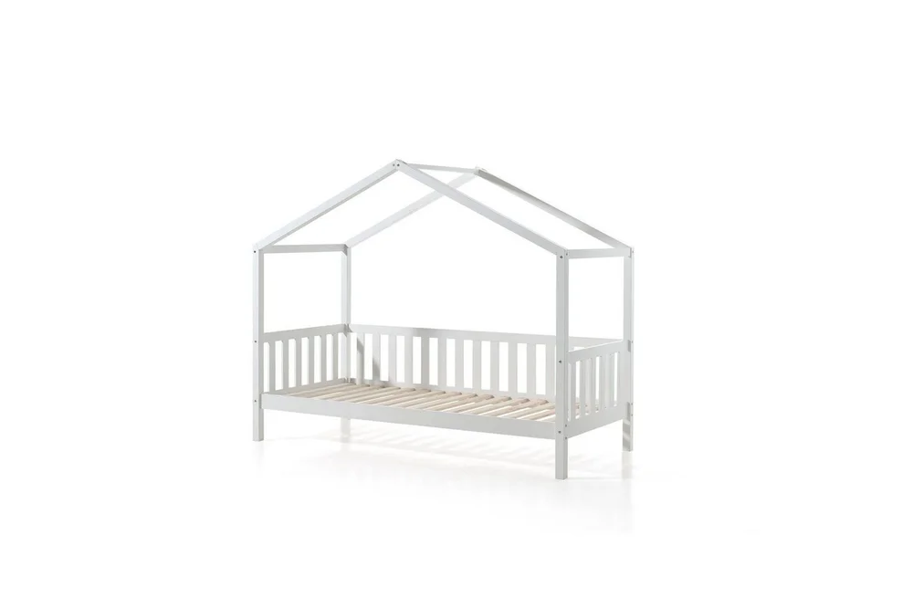 Husseng med skuff Dallas 90x200 cm Hvit, Med gjerde v:1032179