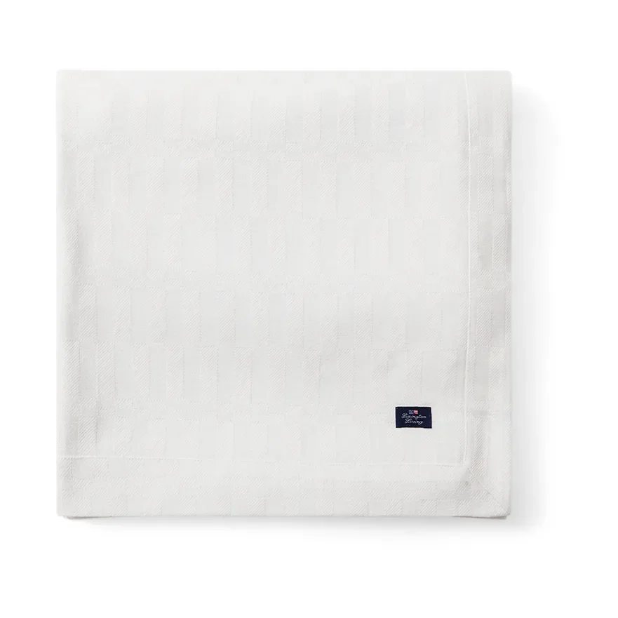 White Jacquard Cotton duk 150×350 cm v:3454247