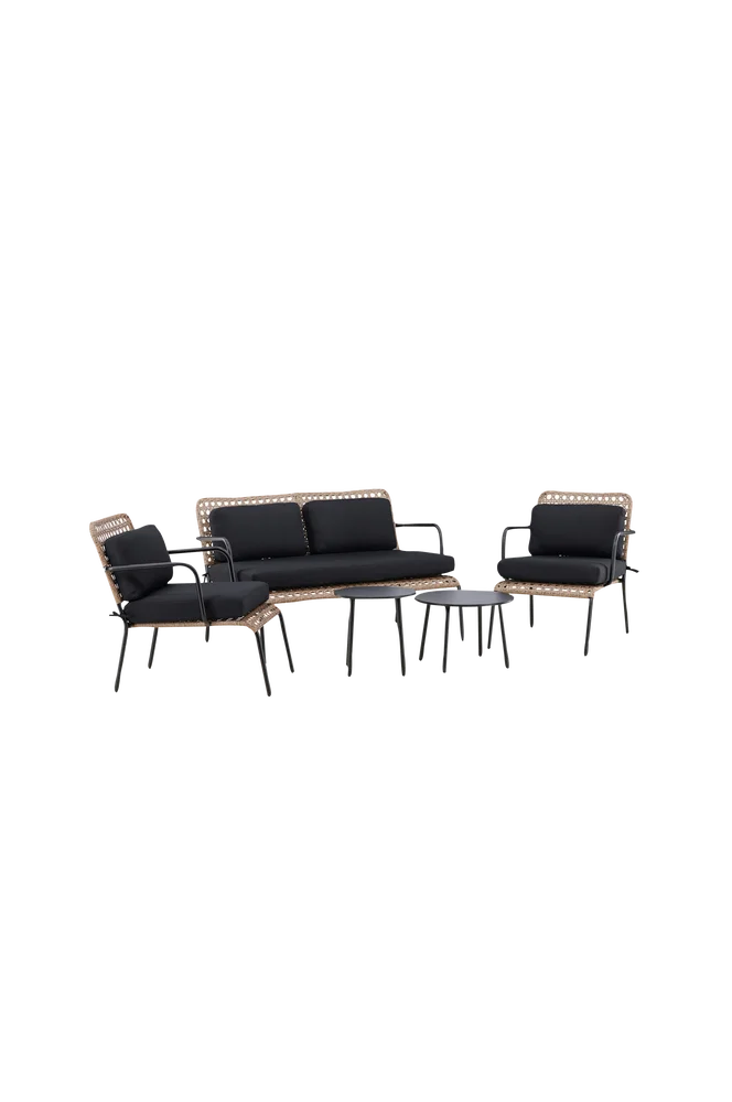 Lounge Set Paola – Svart – Utemøbler & hage | m v:1237180 Lounge Set Paola – Svart – Utemøbler & hage | m v:1237180