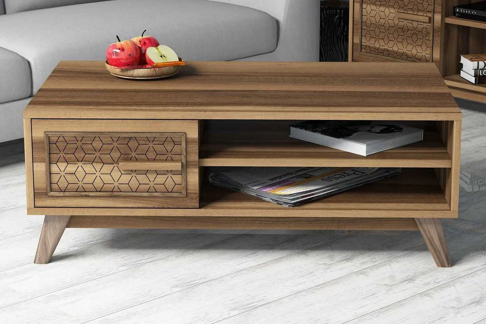 Hovdane Sofabord 105cm m Oppbevaring 2 Hyller+Skåp DiamantMø v:6960852