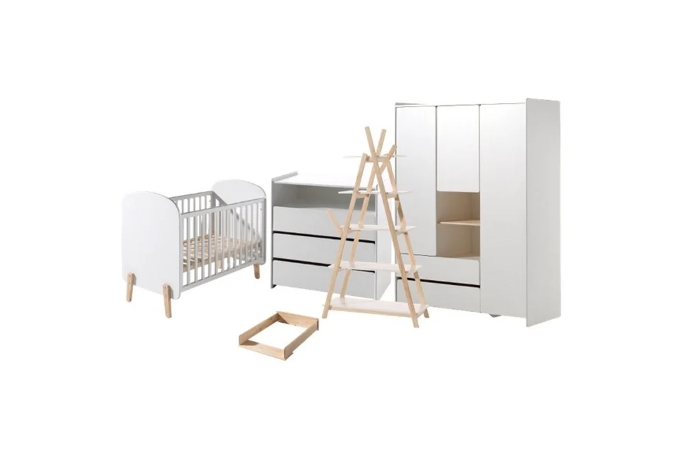 Baby Bed med kommode, stellebord, garderobe, bokhylle Kiddy 3 dører v:2686301 Baby Bed med kommode, stellebord, garderobe, bokhylle Kiddy 3 dører v:2686301