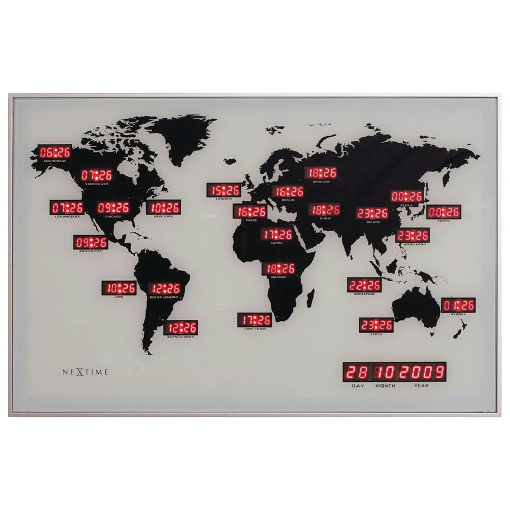 World Time Digit Veggklokke v:8357009