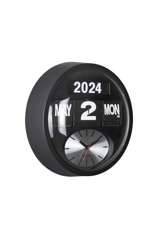 Veggklokke Round Flip - Svart - Dekor | m v:682107