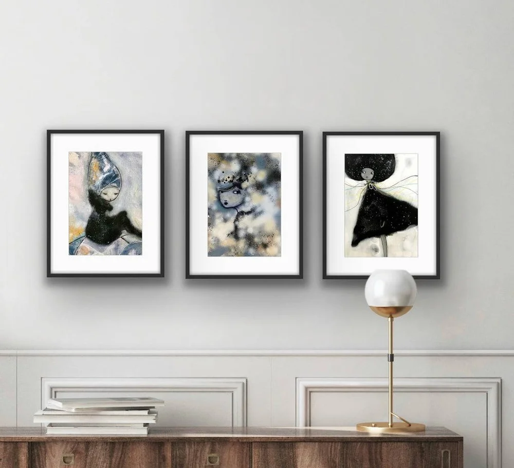 Kunstpakke sett med tre "Svartvit harmoni" – Flerfarget – Dekor | m v:1836958