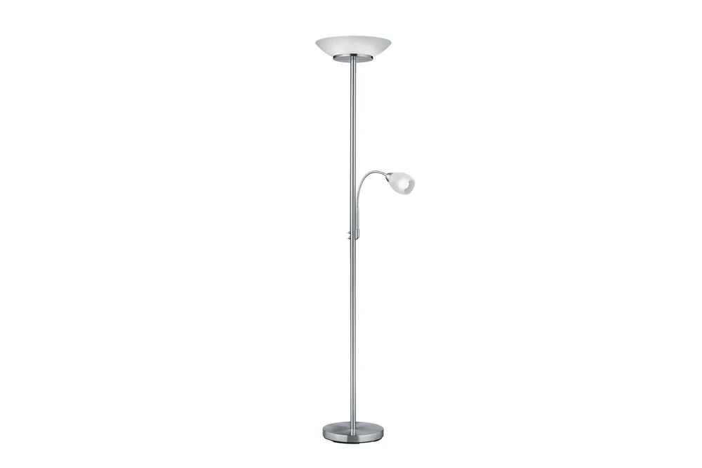 Trio Lighting Gerry gulvlampe E27+E14 børstet stål v:7657755