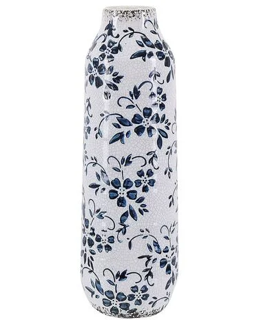 Blomstervase MULAI 30 cm Steintøy Hvit v:7012768