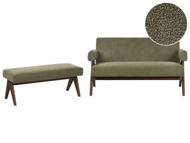 Sofagruppe TAMRE Bouclé Grønn/mørkebrun v:5650707 Sofagruppe TAMRE Bouclé Grønn/mørkebrun v:5650707