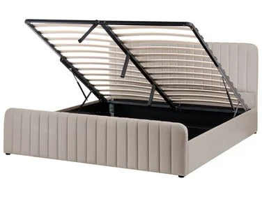 Seng med oppbevaring LUNAN Gråbrun 180 x 200 cm v:3162209