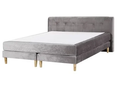 Kontinentalseng Fløyel MARQUISE 160 x 200 cm Grå v:9131659