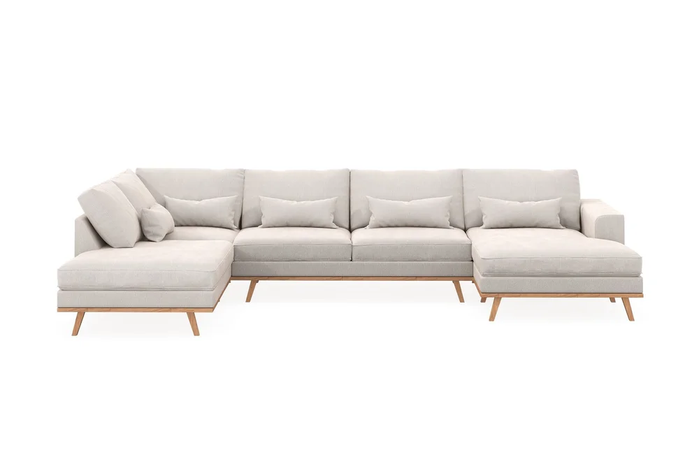 Copenhagen 5-seters Venstrevendt U-formet Sofa med Divan og Sjeselong i Fløyel v:7542443 Copenhagen 5-seters Venstrevendt U-formet Sofa med Divan og Sjeselong i Fløyel v:7542443