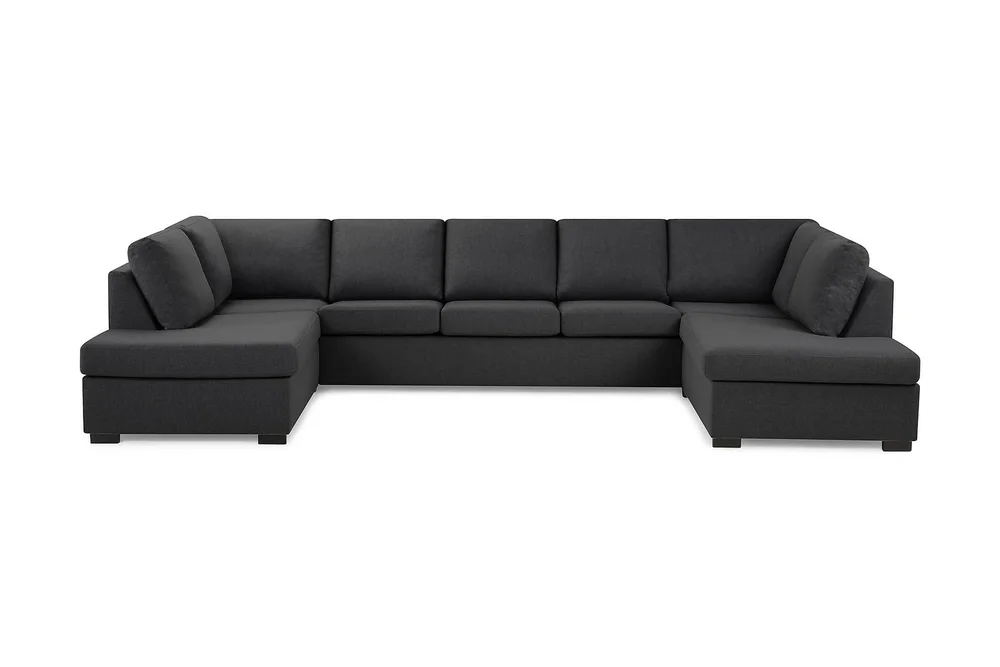 Crazy 5-seters U-formet Sofa med Dobbel Sjeselong i Stoff v:2507161