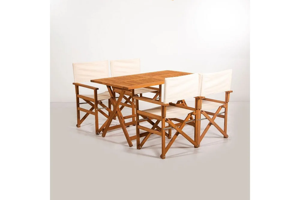 Hagebord- og stolsett (5 deler) Rathore Krem v:3736441