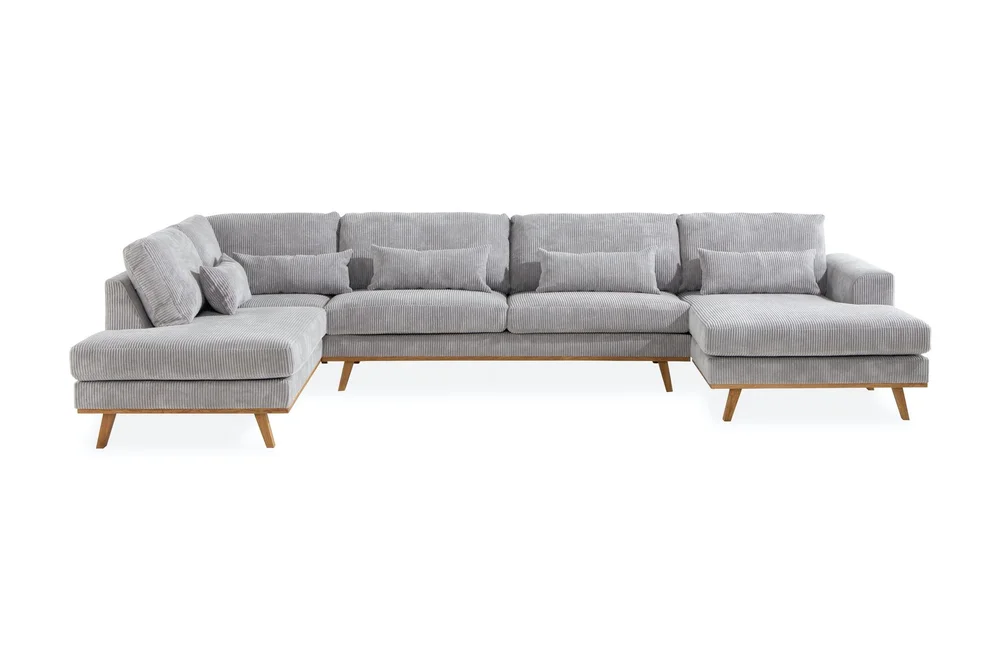 Copenhagen 5-seters Venstrevendt U-formet Sofa med Divan og Sjeselong i Manchester v:5073001