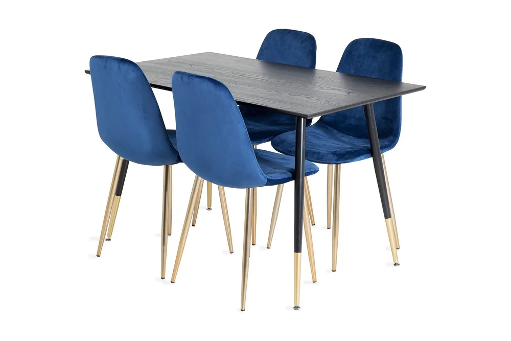 Balisa Spisegruppe 120 cm inkl. 4 Valeri Fløyelsstoler v:7458956 Balisa Spisegruppe 120 cm inkl. 4 Valeri Fløyelsstoler v:7458956