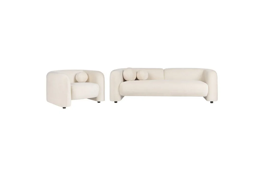 4-sits Soffgrupp Beliani Leiren Beige Offwhite v:1877560 4-sits Soffgrupp Beliani Leiren Beige Offwhite v:1877560