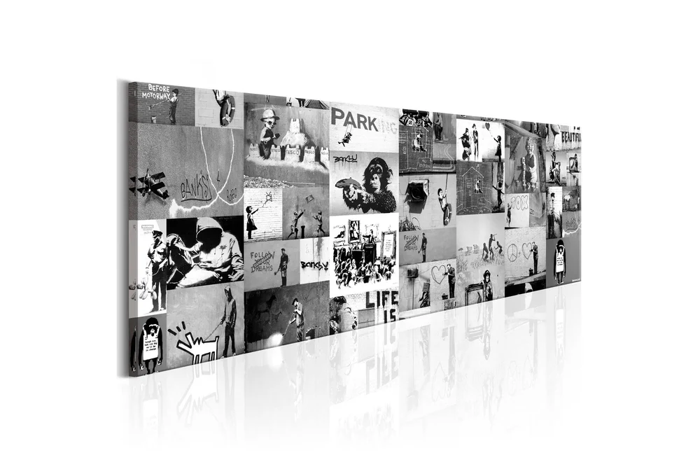 Tavla Banksy: Graffiti Collage II 120x40 v:1567339