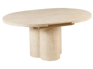 Uttrekkbart spisebord MORAINE Travertin-effekt 120/160 cm 120 cm v:7725543 Uttrekkbart spisebord MORAINE Travertin-effekt 120/160 cm 120 cm v:7725543