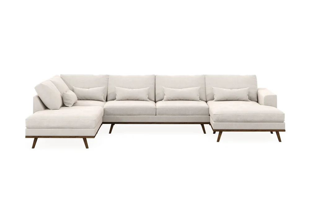 Copenhagen 5-seters Venstrevendt U-formet Sofa med Divan og Sjeselong i Fløyel v:1536143 Copenhagen 5-seters Venstrevendt U-formet Sofa med Divan og Sjeselong i Fløyel v:1536143