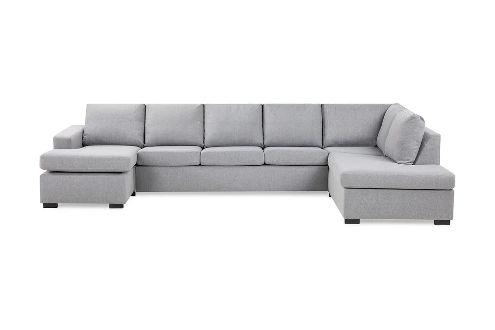 Crazy 5-seters Høyrevendt U-formet X-Large Sofa med Divan og Sjeselong i Stoff v:4228455