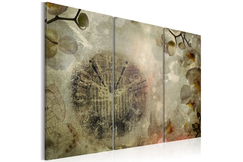Bilde Vintage, clock and orchid 90x60 v:7522822