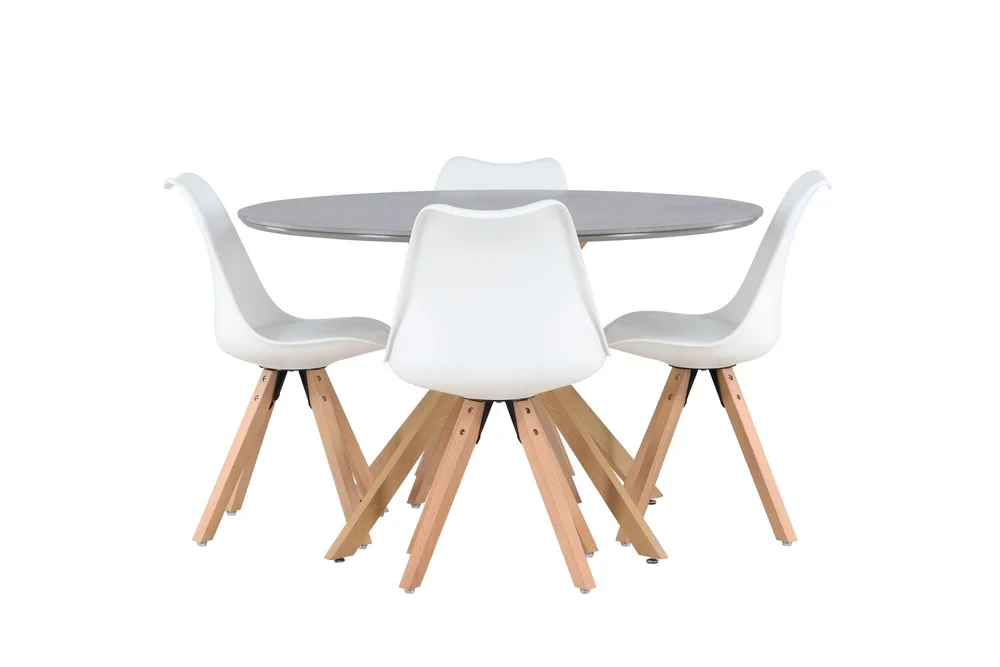 Piazza Spisegruppe 120 cm Rund med 4 Zeno Stoler v:1883984