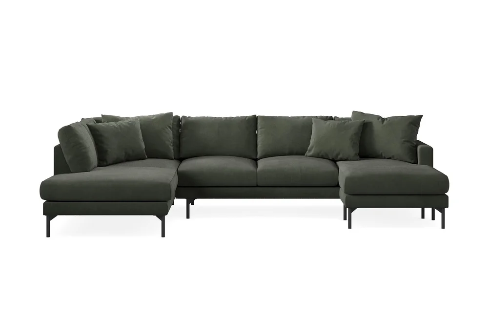 Menard 4-seters Venstrevendt Stor U-formet Dyp Sofa med Divan og Sjeselong i Manchester v:8098133