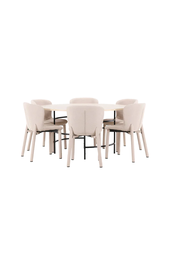 Spisebord Copenhagen med Astoria-stol – Beige m v:763343