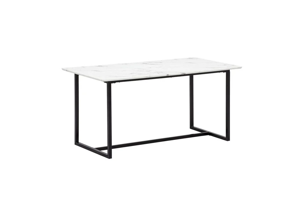 Spisebord Wohnling Industriell loftstil MDF med metalldetaljer i gull på bena Marmor, Hvit, 120×60 cm v:5400485 Spisebord Wohnling Industriell loftstil MDF med metalldetaljer i gull på bena Marmor, Hvit, 120×60 cm v:5400485