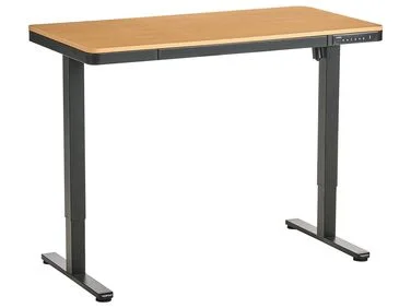 Elektrisk justerbart skrivebord PENLY 120 cm 60 cm med USB-inngang Svart/lysebrun v:5714955