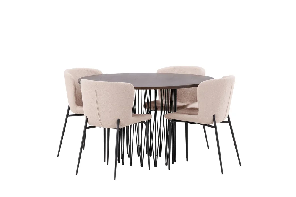 Stonaro Spisegruppe 120 cm Rund med 4 Manjetor Stoler v:6509978