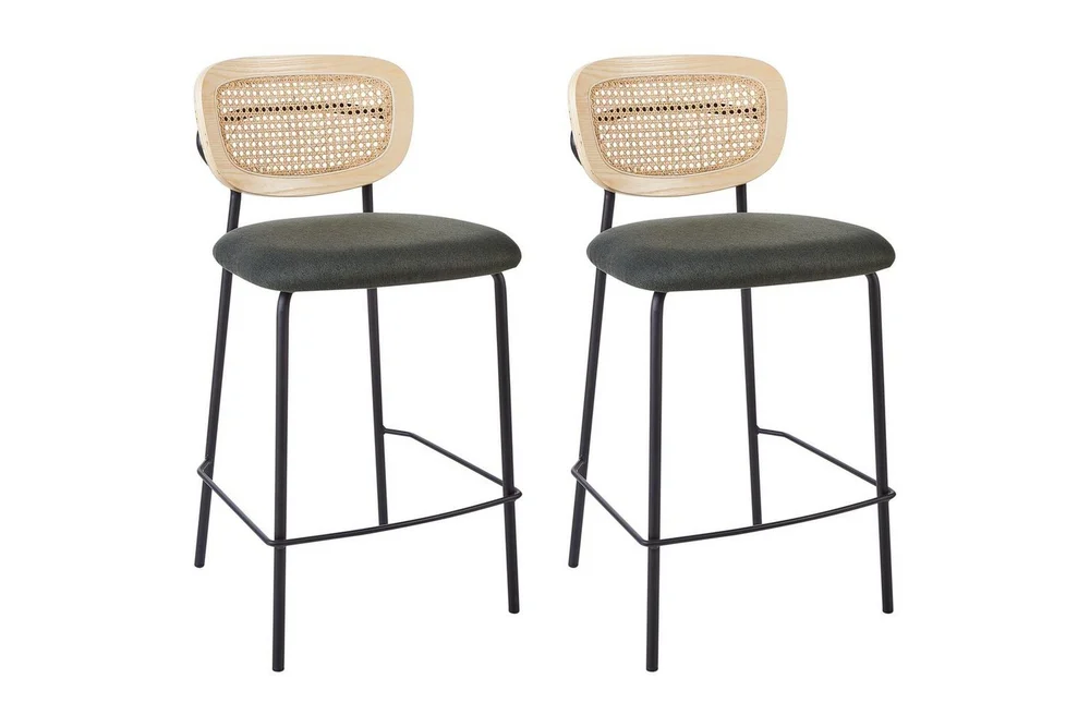 Barstol Beliani Mayetta set om 2 Natur-Beige-Svart Dark green VALUE_MISSING_18131 v:4491335