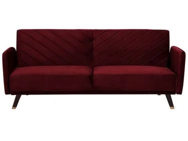 Sovesofa 3-seter SENJA Fløyel Mørkerød v:266162 Sovesofa 3-seter SENJA Fløyel Mørkerød v:266162