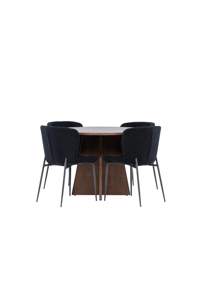 Bootcut spisebord med Modesto spisestol – Svart m v:5798283 Bootcut spisebord med Modesto spisestol – Svart m v:5798283